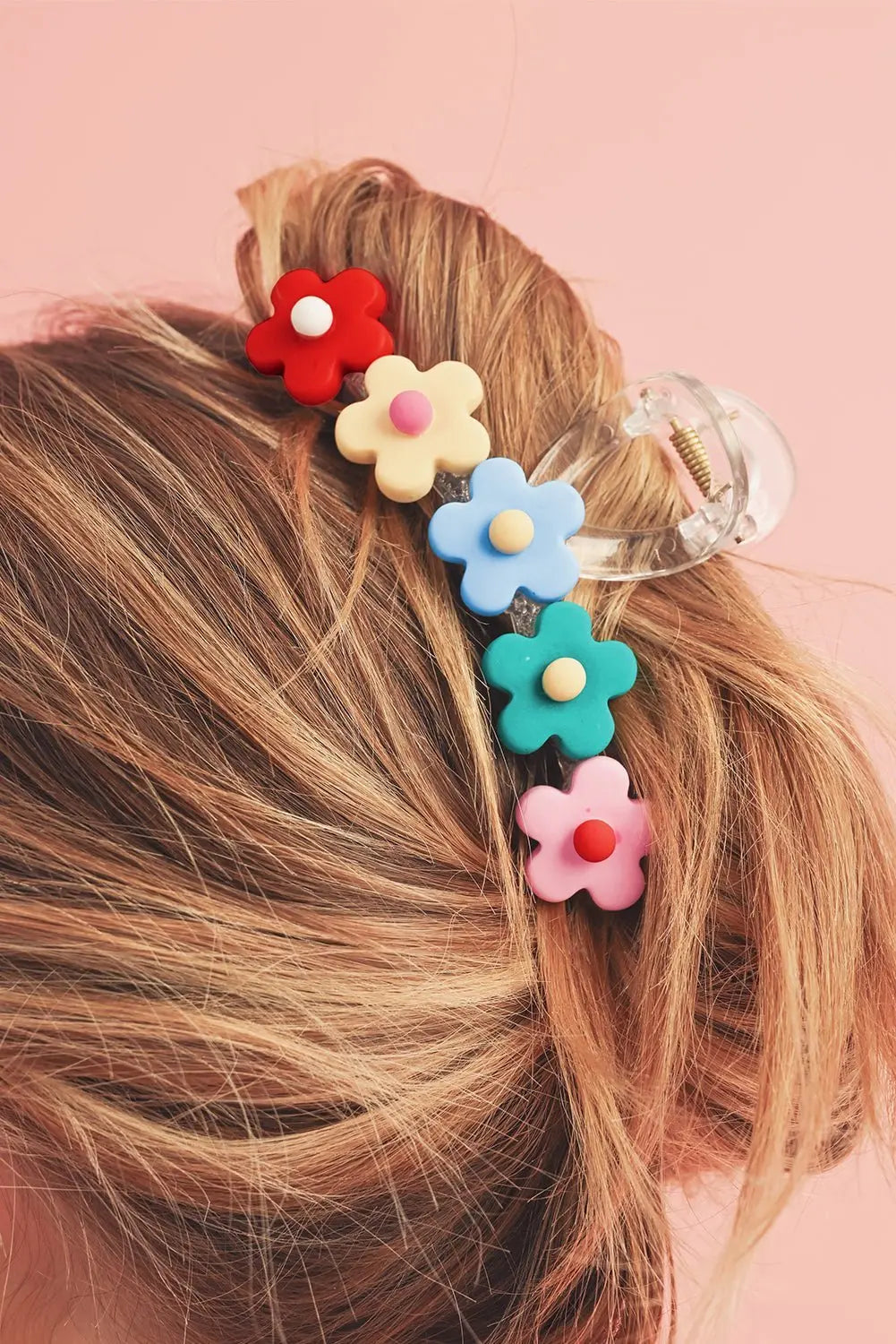 Light Blue 60s Flowers Cute Hair Claw