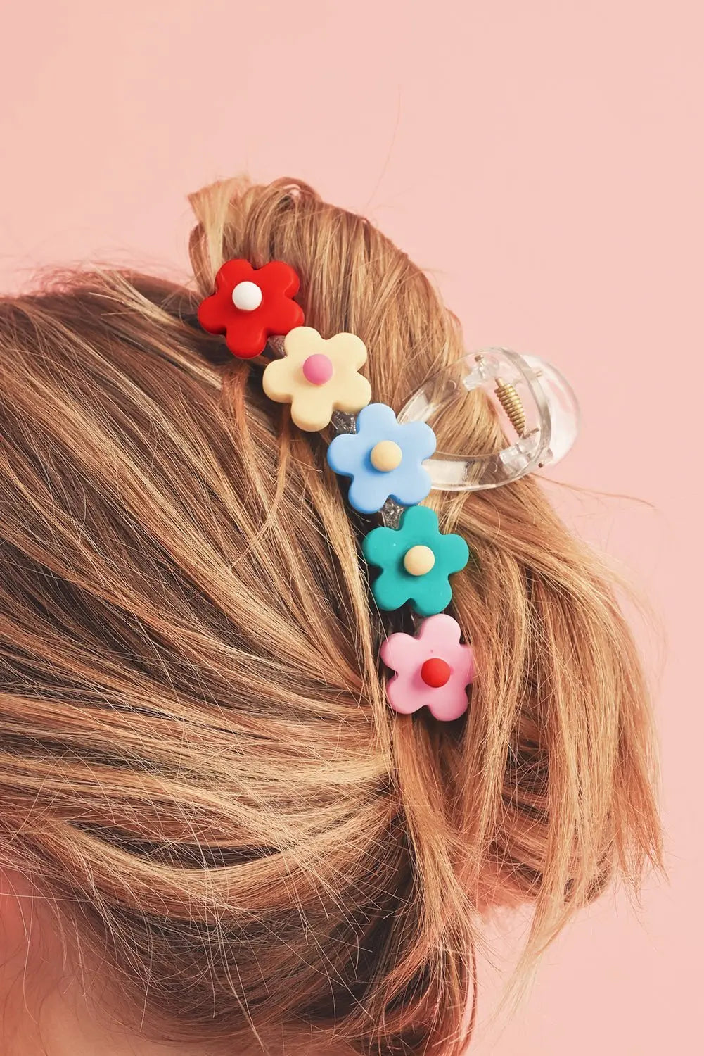 Light Blue 60s Flowers Cute Hair Claw