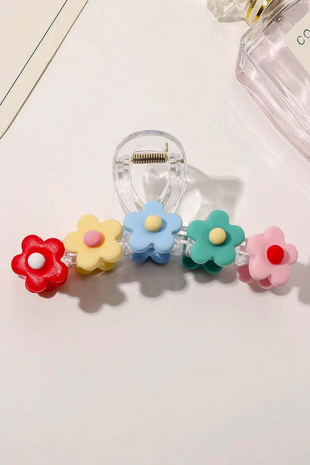 Light Blue 60s Flowers Cute Hair Claw