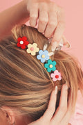Light Blue 60s Flowers Cute Hair Claw