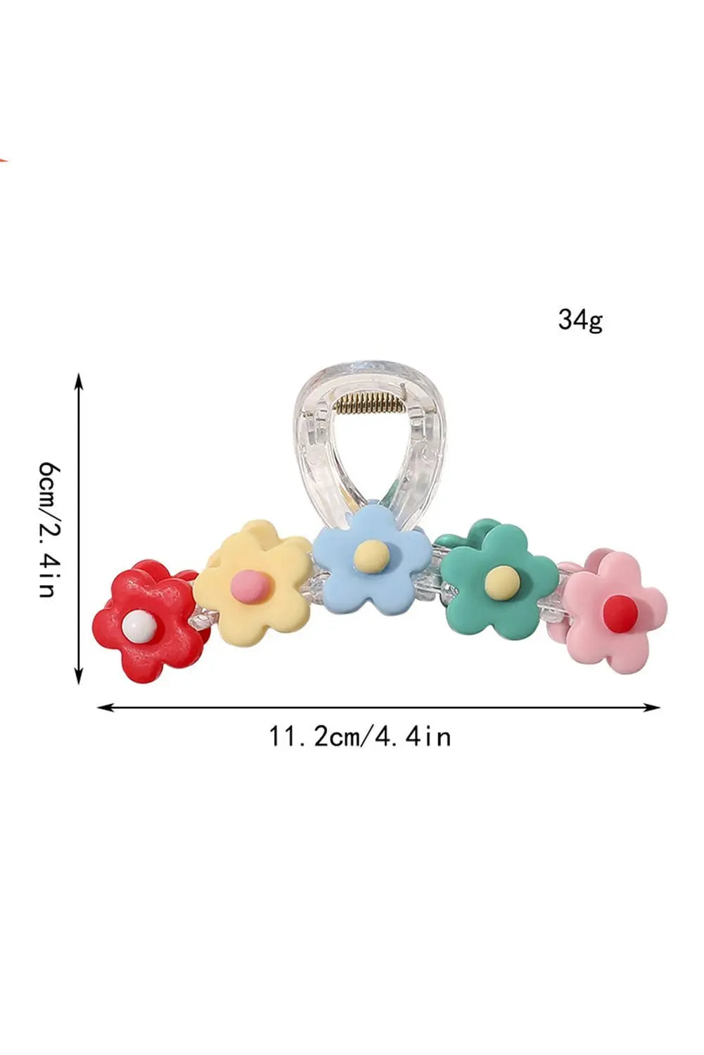 Light Blue 60s Flowers Cute Hair Claw
