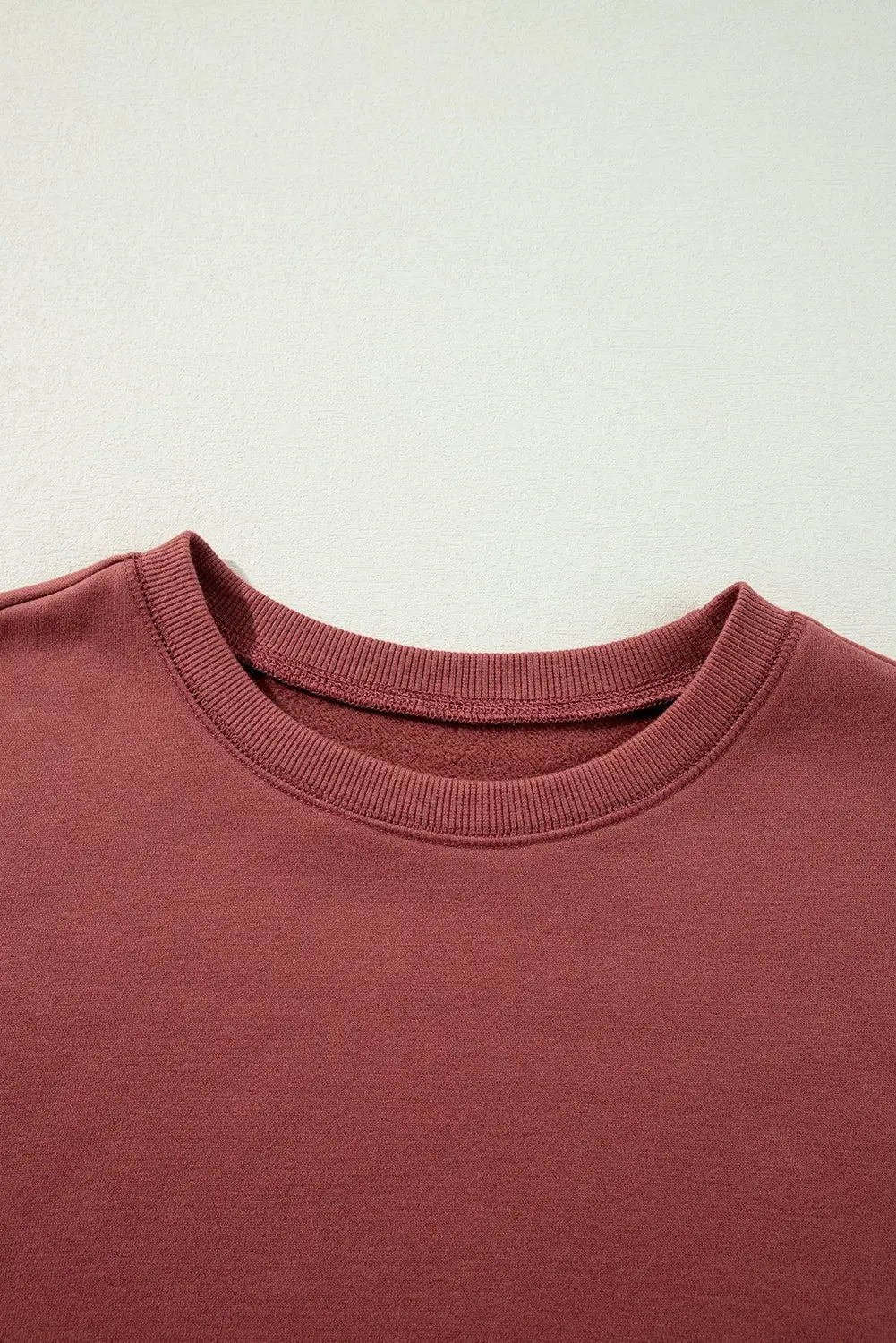 Mineral Red Two Tone Patchwork Drop Shoulder Pullover Sweatshirt