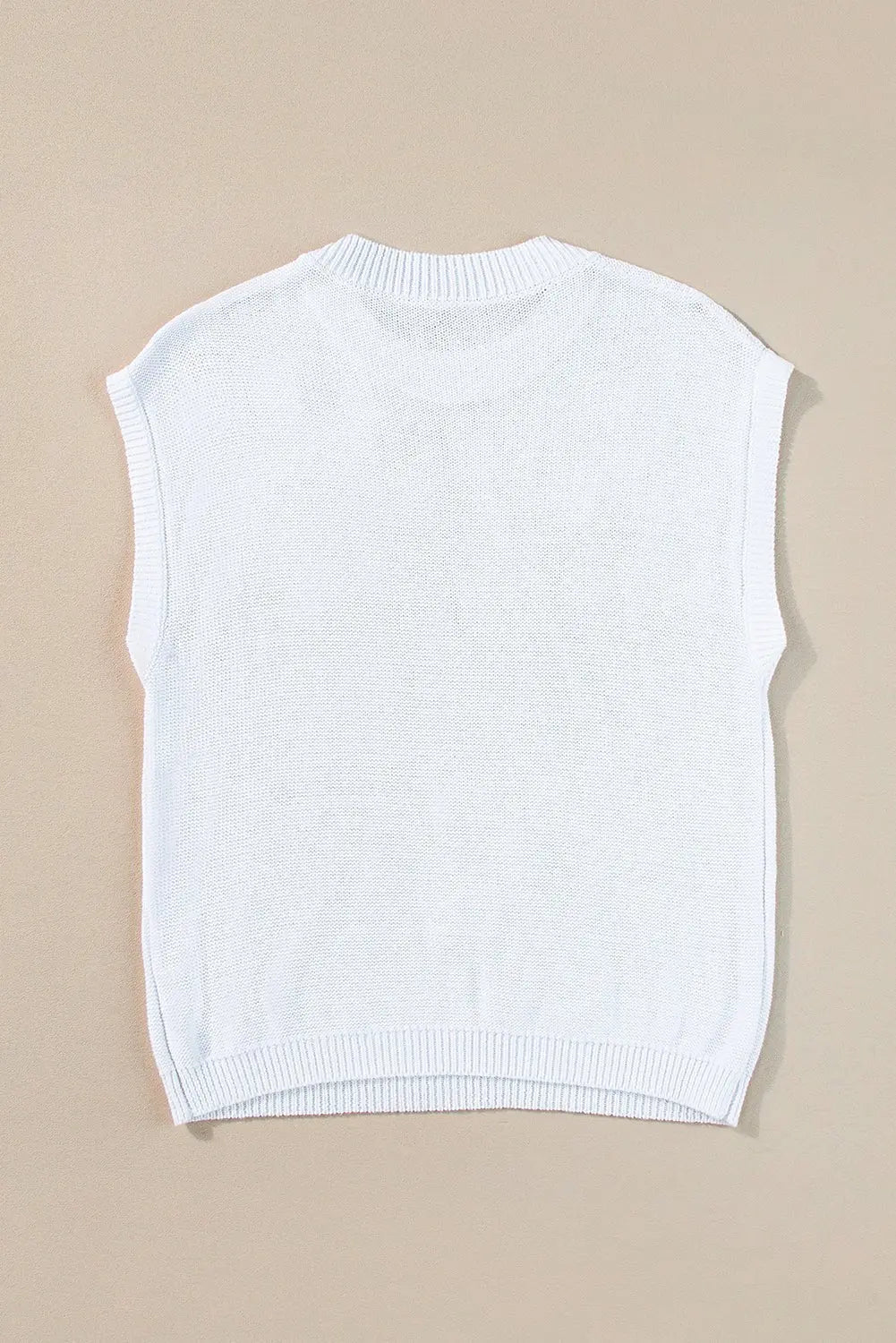 Pink Flower Patch Knit Round Neck Tee