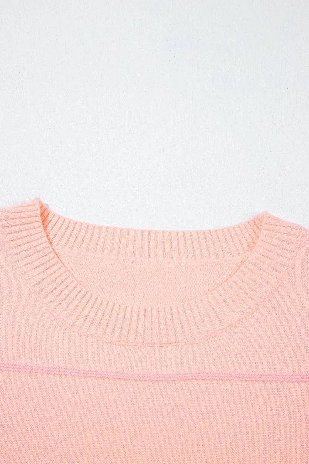 Orchid Petal Striped Half Sleeve Drop Shoulder Sweater