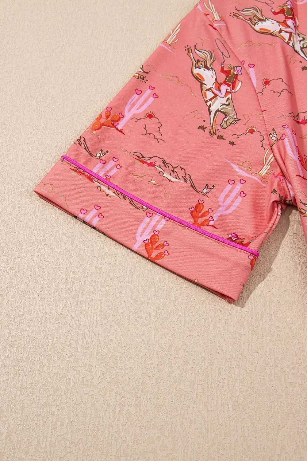 White Allover Print Cropped Pajama Set