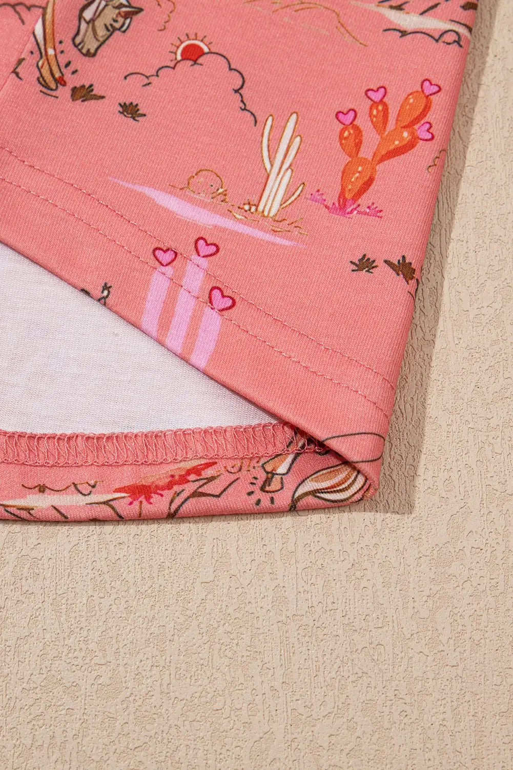 White Allover Print Cropped Pajama Set