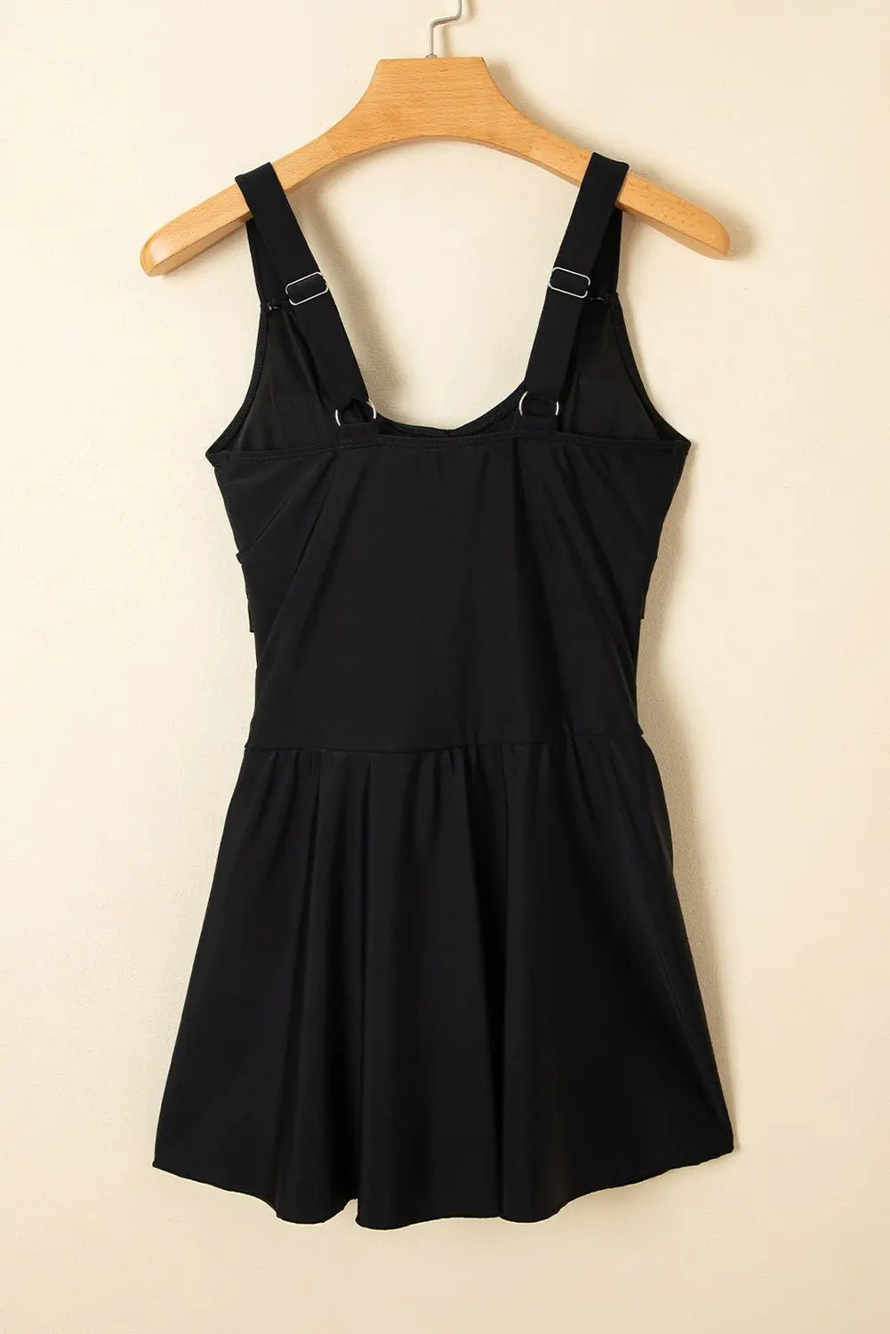 Navy Blue Adjustable Straps Cutout Ruched Knot Slit One Piece Swim Dress