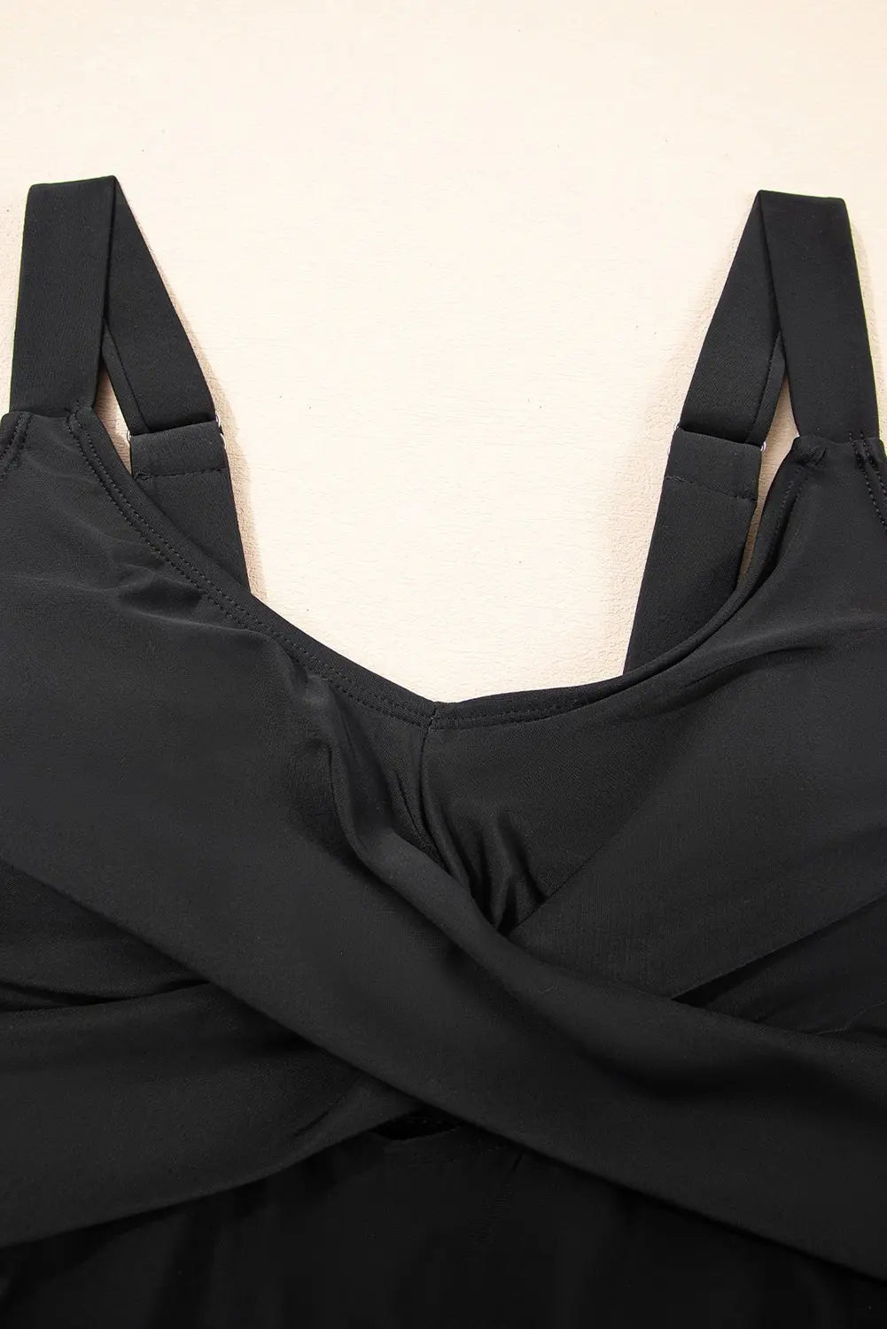 Navy Blue Adjustable Straps Cutout Ruched Knot Slit One Piece Swim Dress