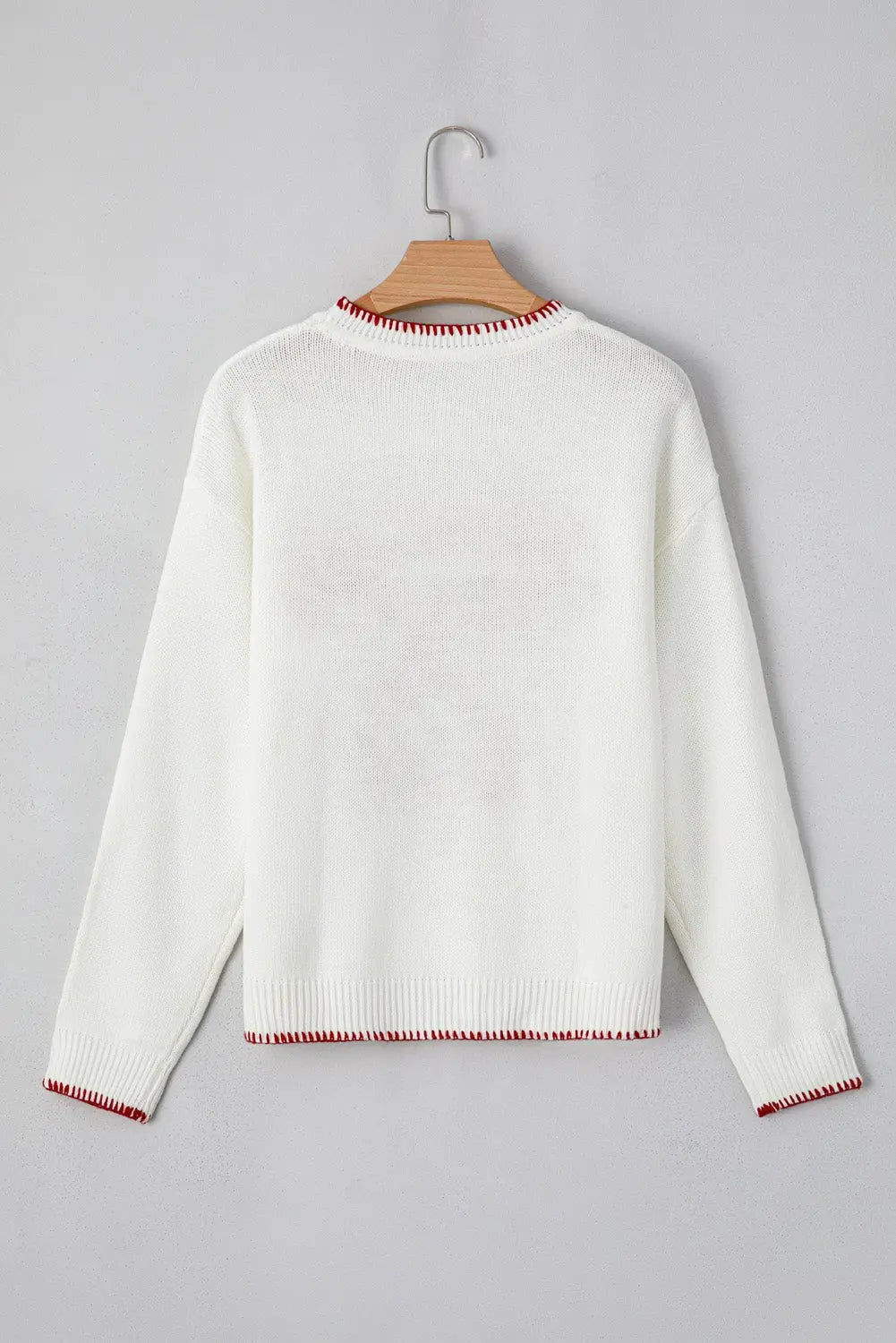Pink Sweet Bow Drop Sleeve Round Neck Sweater