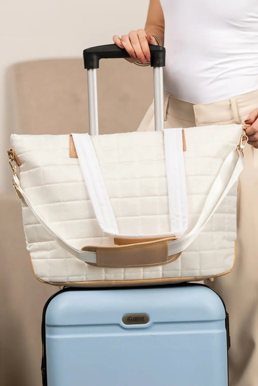Black Quilted Patchwork Large Tote Bag and Clutch 2pcs Set