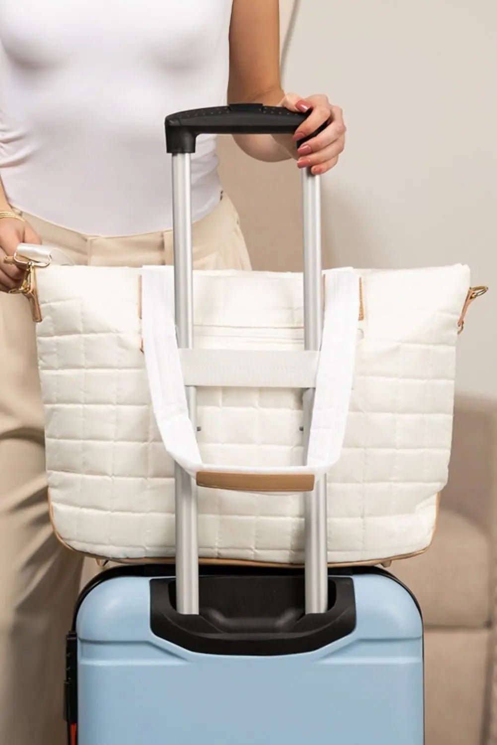 Black Quilted Patchwork Large Tote Bag and Clutch 2pcs Set