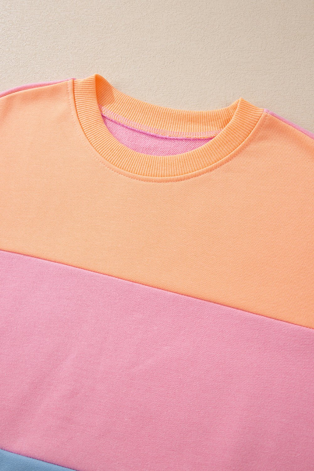 Meadow Mauve Colorblock Drop Shoulder Sweatshirt