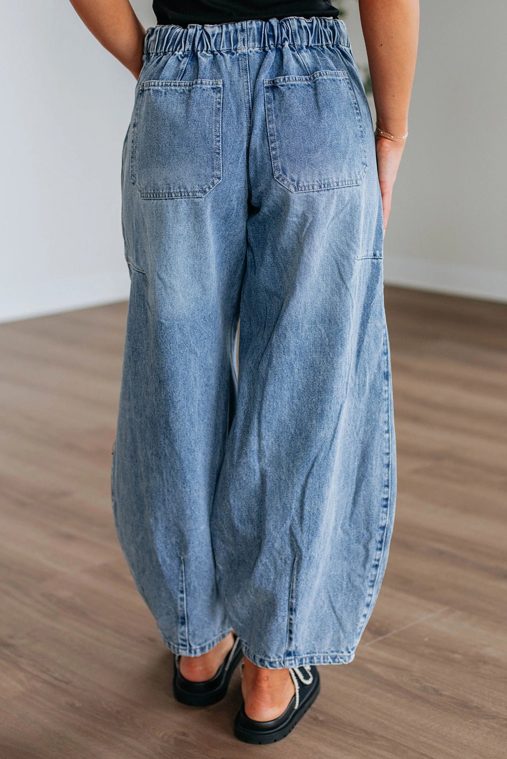 Myosotis Large Patch Pocket Drawstring Paperbag Waist Barrel Jeans
