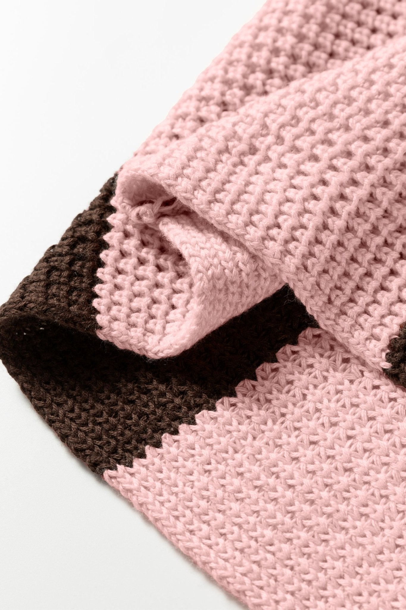 Myosotis Striped Color Block Thermal Textured Knit Drop Shoulder Sweater