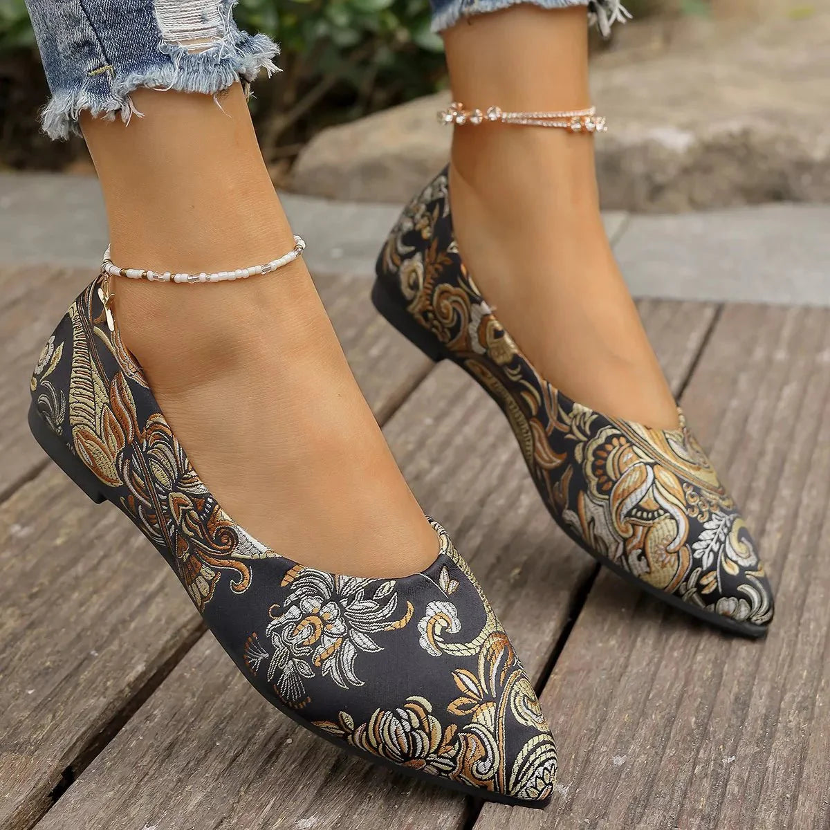 Point Toe Flats Slip-Ons