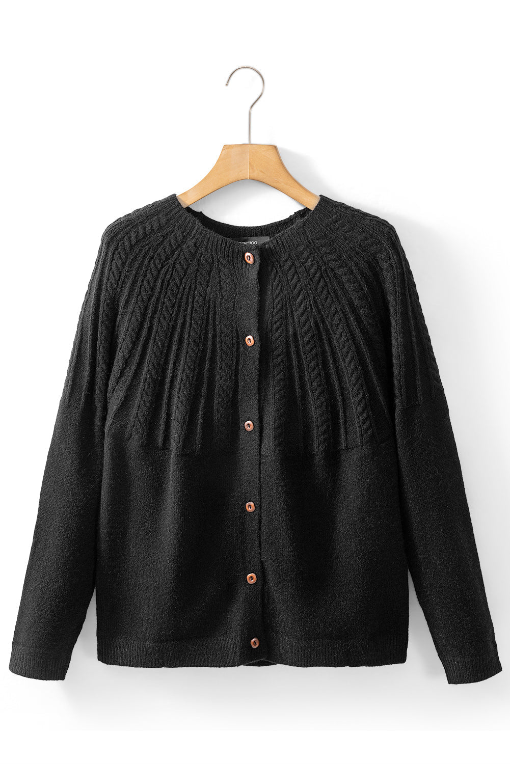 Red Dahlia Solid Color Textured Detail Button Down Long Sleeve Sweater Cardigan