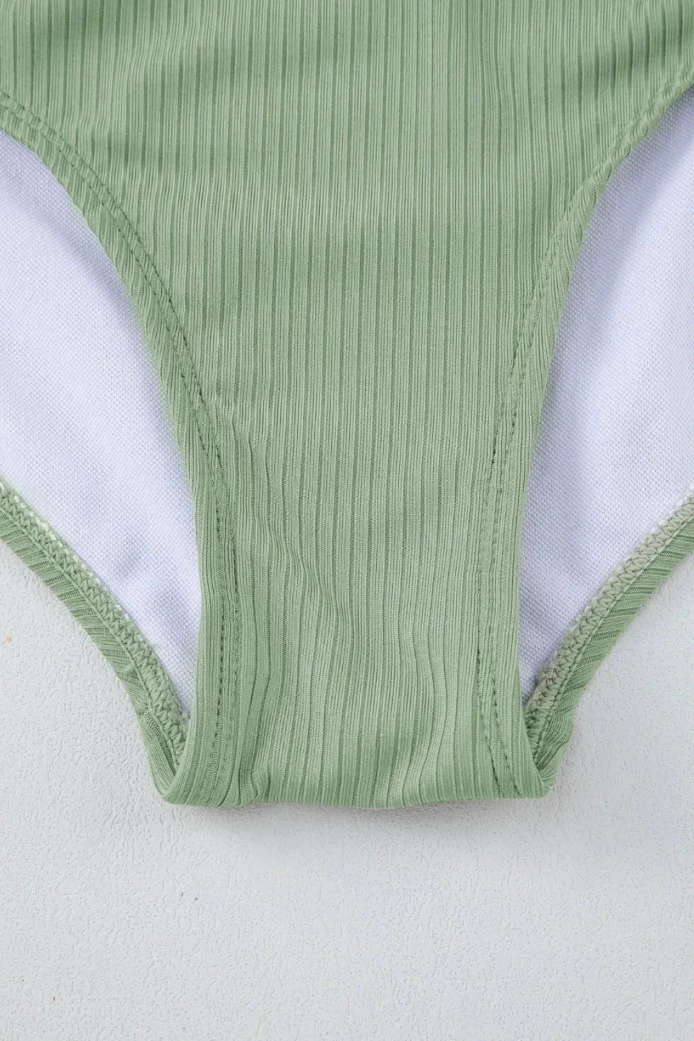 Ribbed Drawstring Sides Cutout One Piece Swimsuit