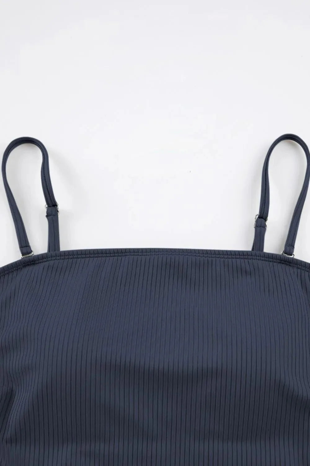 Ribbed Drawstring Sides Cutout One Piece Swimsuit