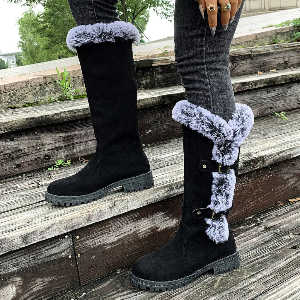 Round Toe Block Heels Boots