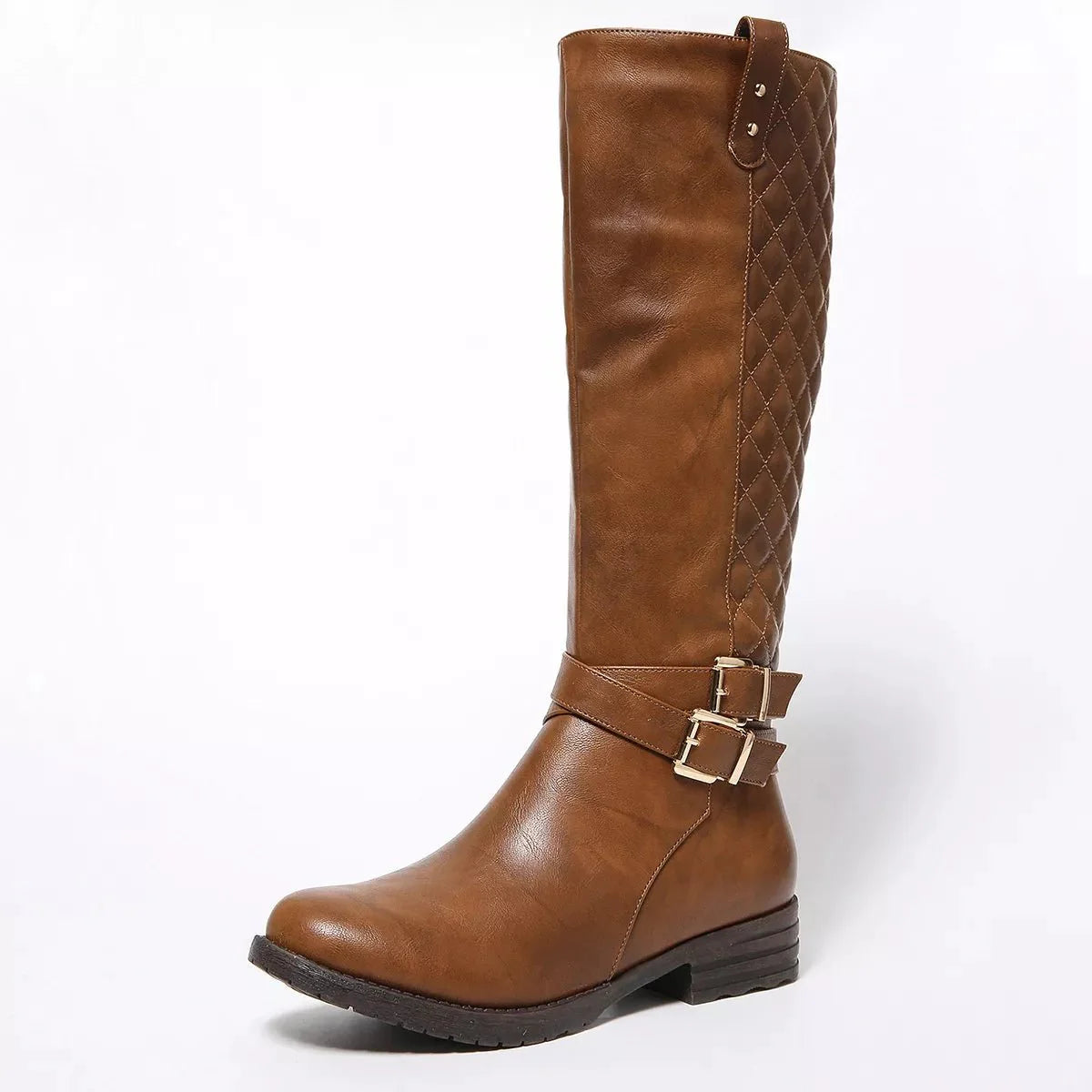 Round Toe Block Heels Boots