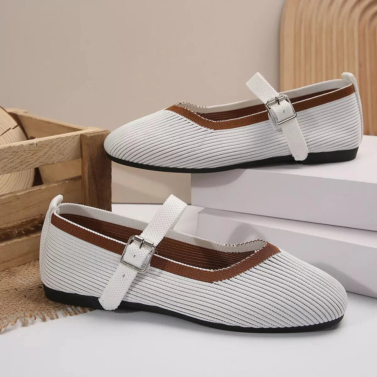 Round Toe Mesh Slip-Ons