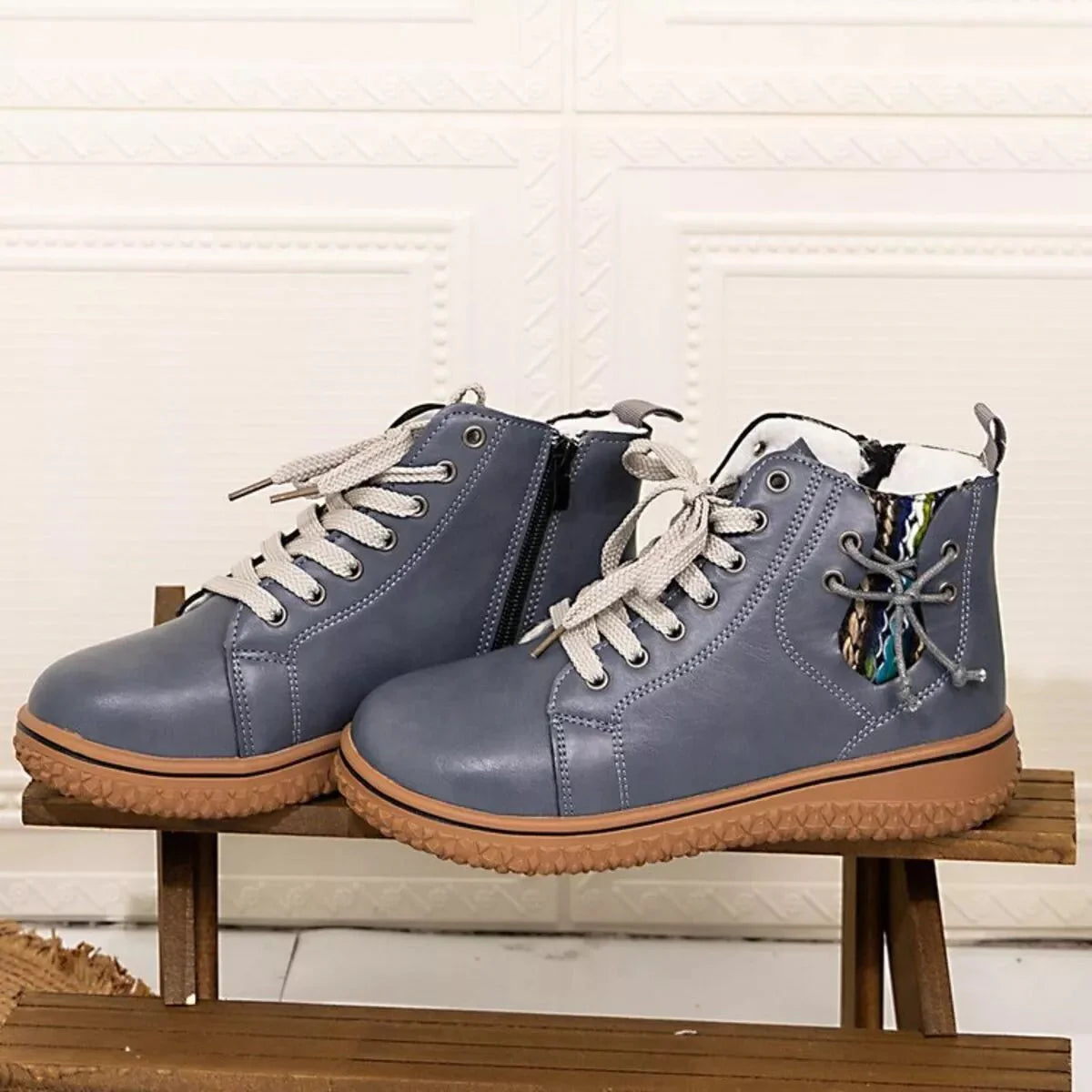 Round Toe Platform Ankle Boots