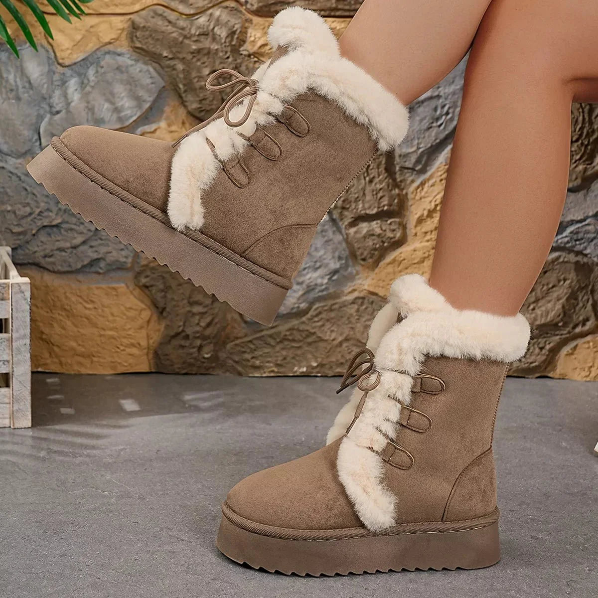 Round Toe Platform Boots
