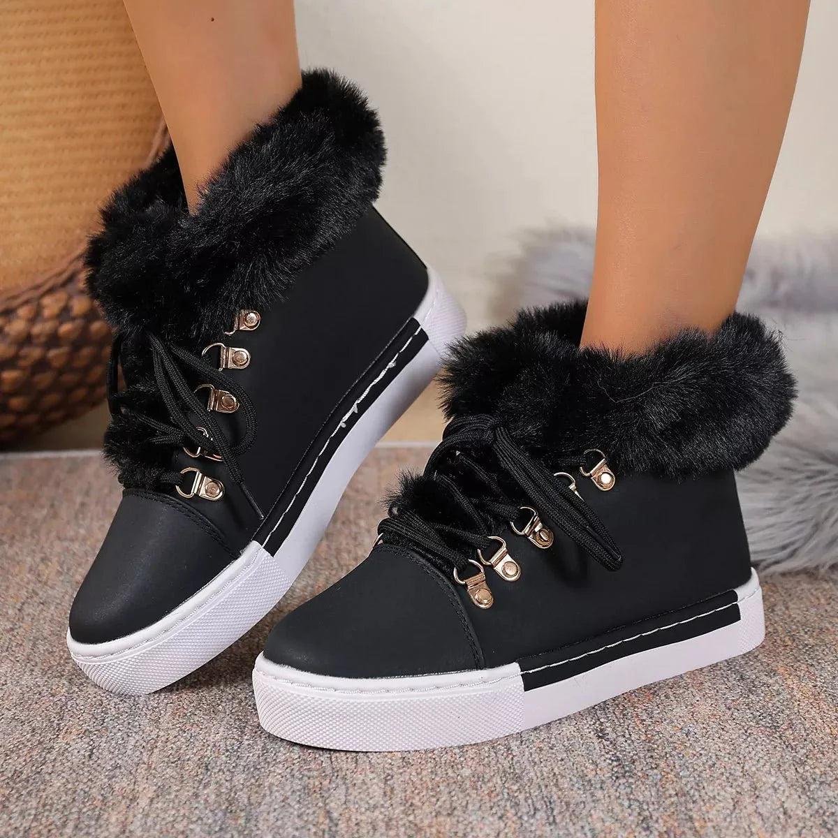 Round Toe Platform Boots