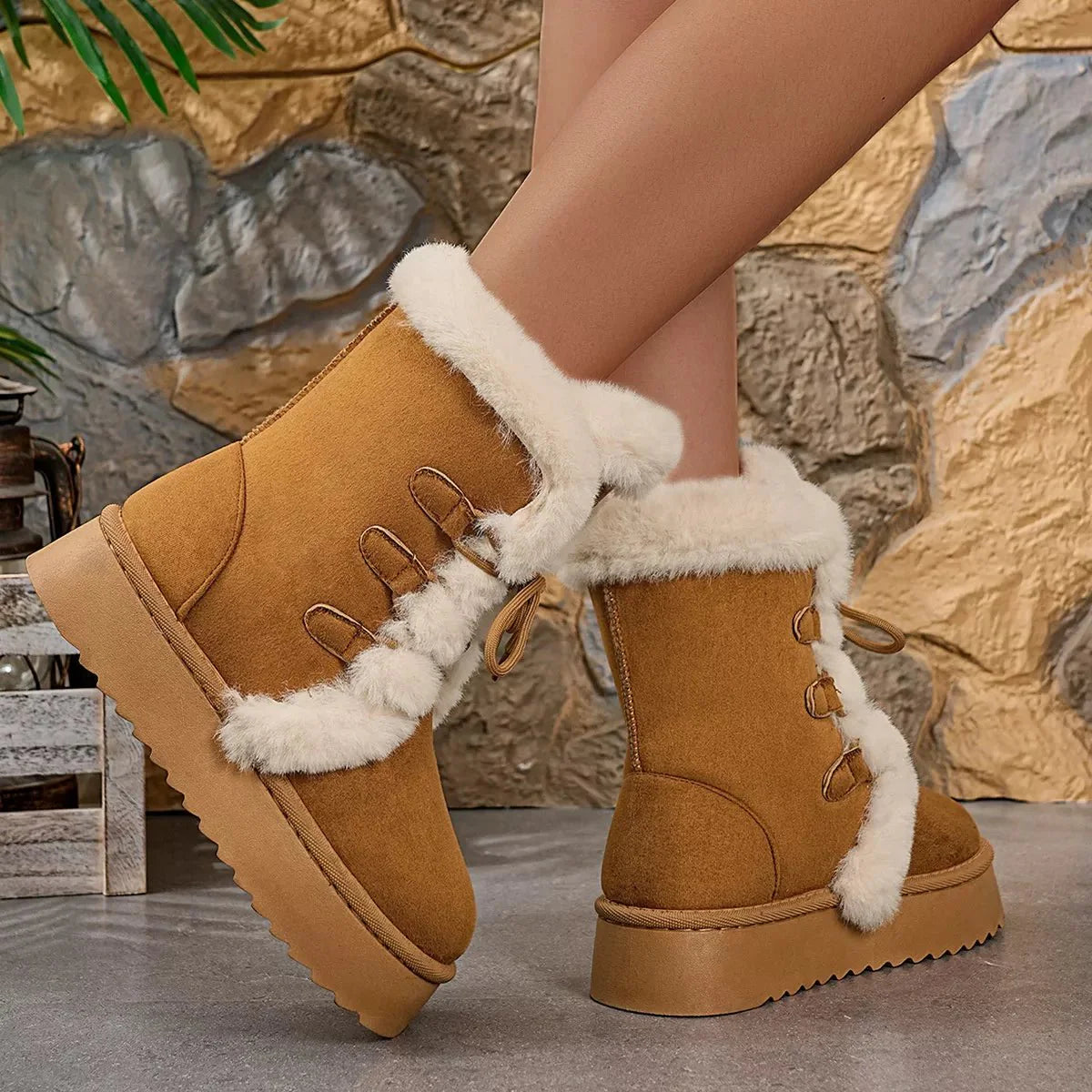 Round Toe Platform Boots