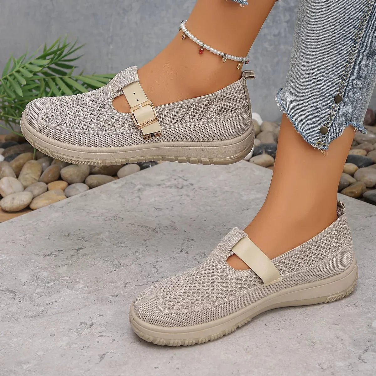 Round Toe Platform Slip-Ons