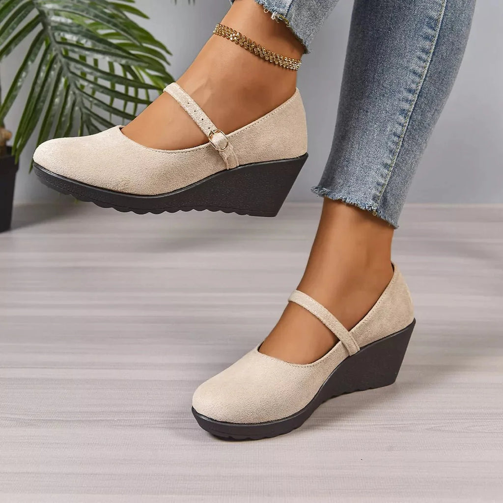Round Toe Wedge Loafers