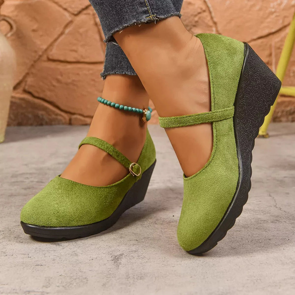 Round Toe Wedge Loafers