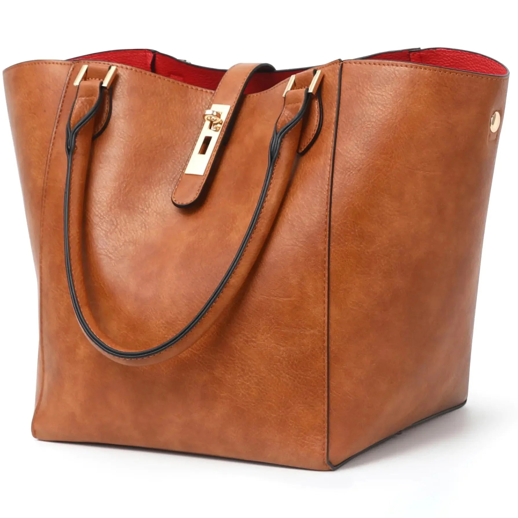 Large Work Tote Bag for Women Designer Purses and Handbags Big Bucket bags Womens Travel Shoulder Bag Amber brown