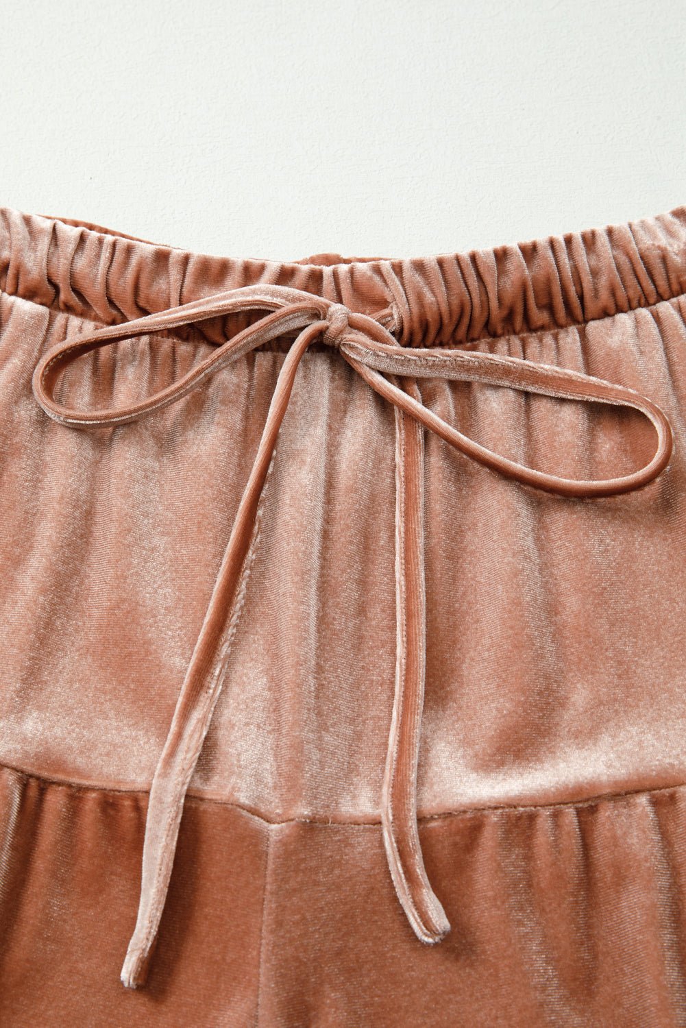 Mineral Wash Lace-up High Waist Tiered Flared Pants