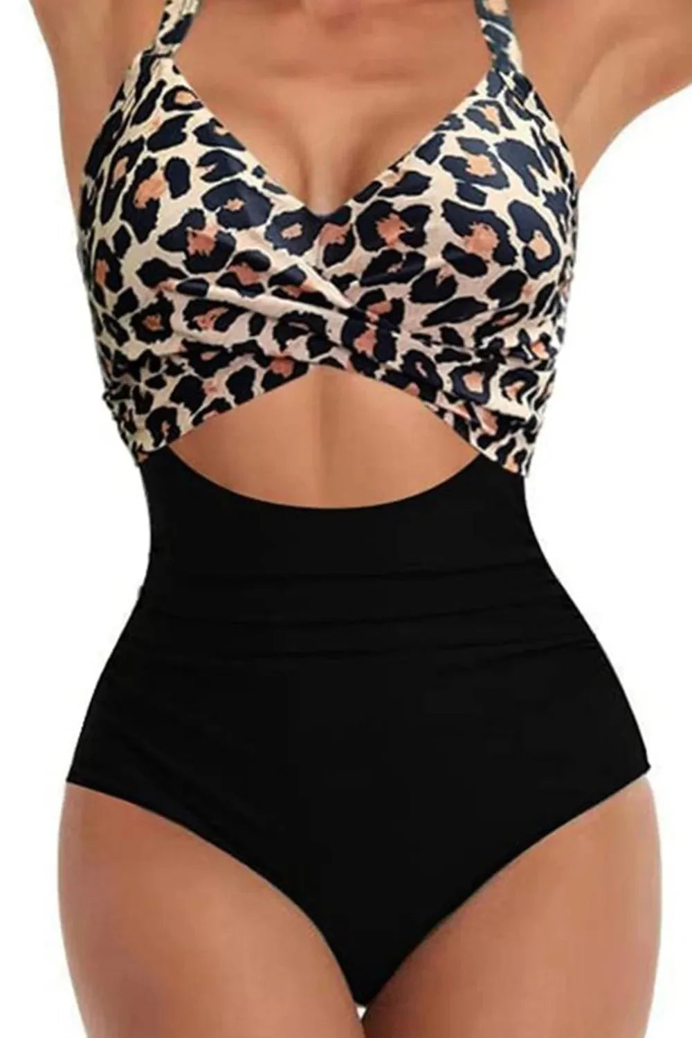 Tied Crisscross Cutout One-Piece Swimwear