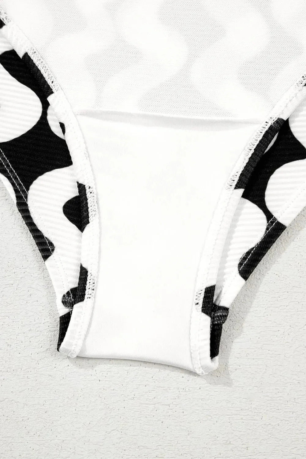 Tied Front Contrast Striped One-Piece Swimsuit