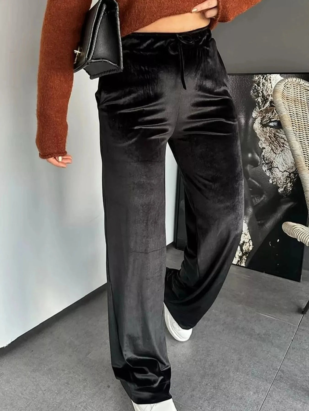 Velvet Wide Leg Pants