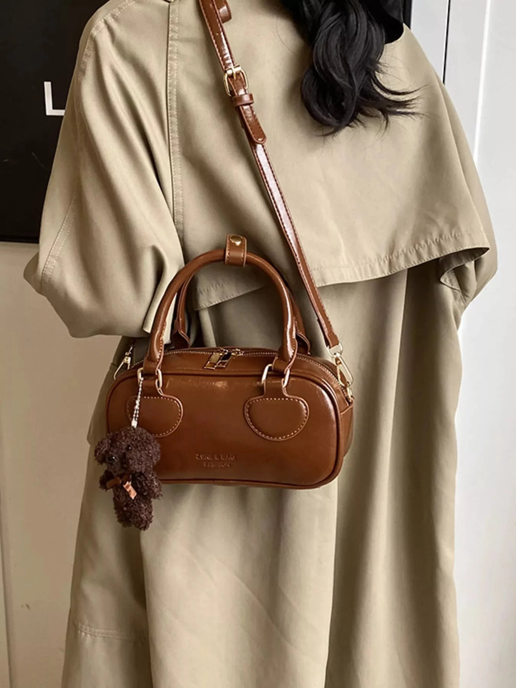 Vintage Style Crossbody Bag with Charm