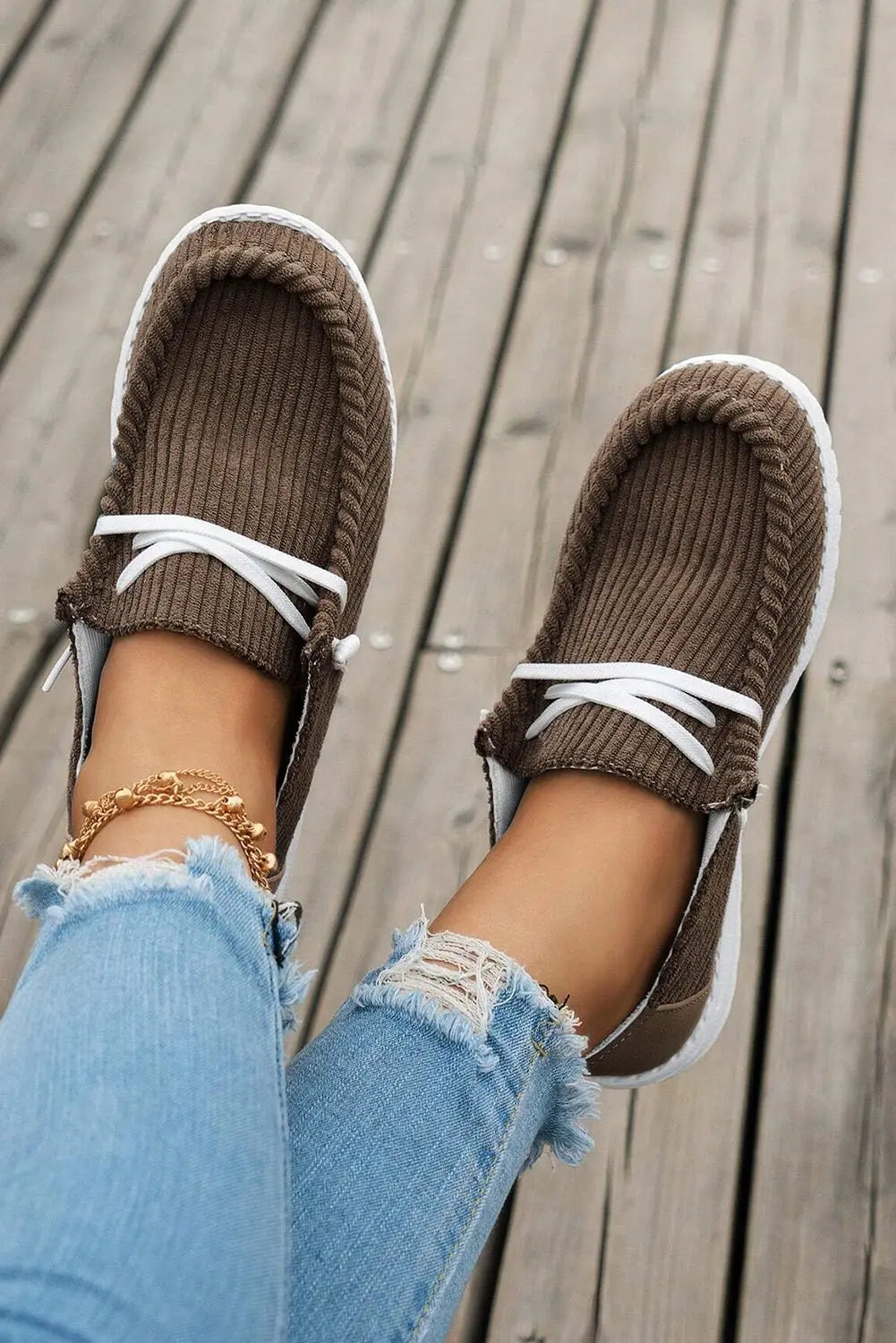 White Lace Up Casual Shoes