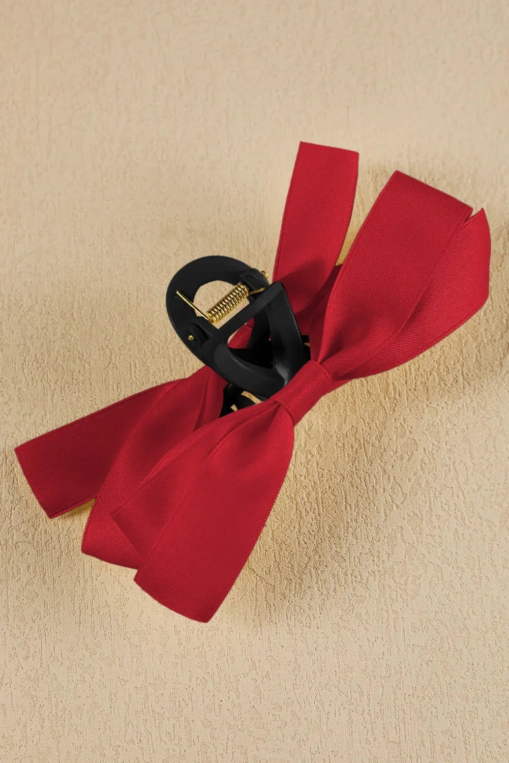 White Solid Color Ribbon Bow Decor Hair Clip