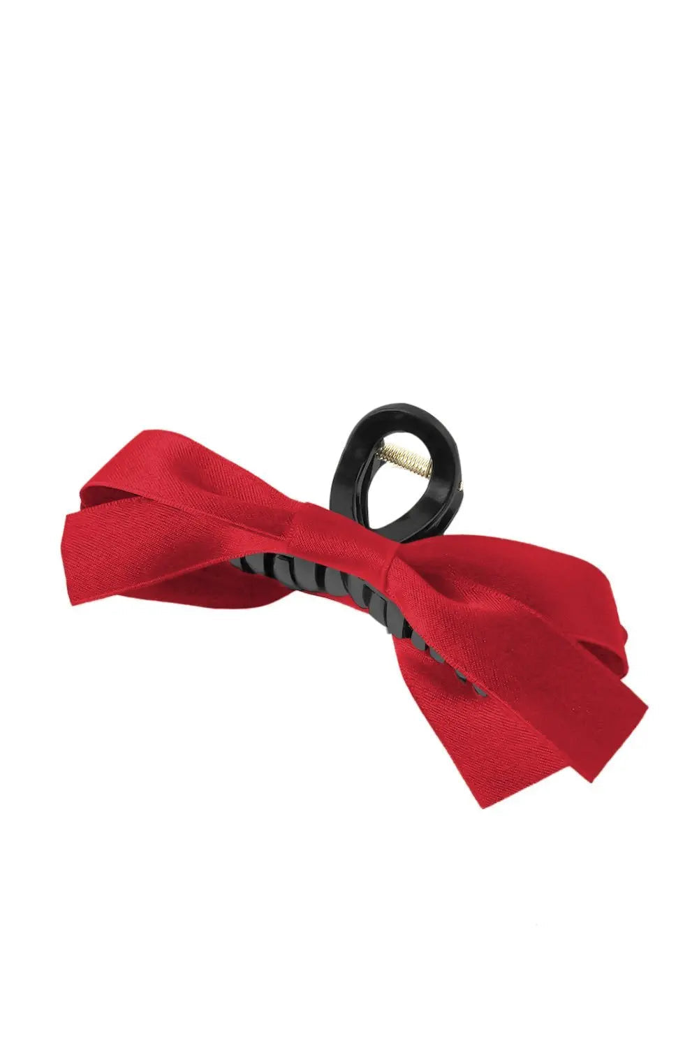 White Solid Color Ribbon Bow Decor Hair Clip